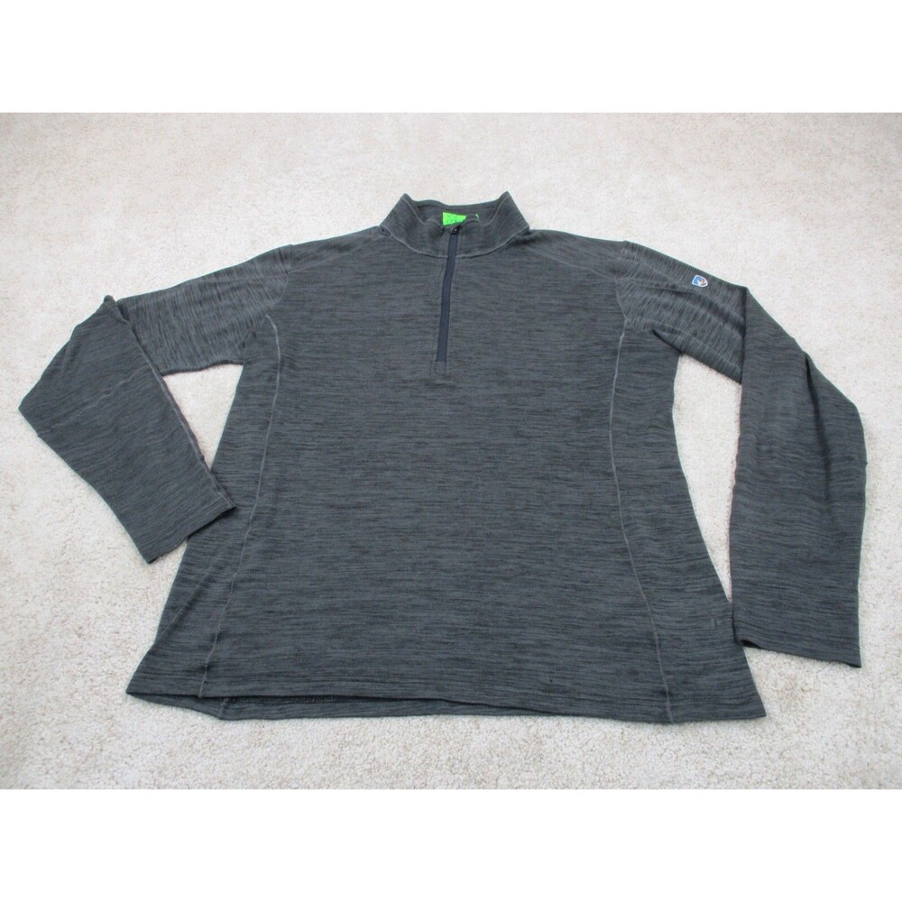 Kuhl Sweater Adult Large L Gray Lightweight Pullover 1/4 Zip Outdoors Mens